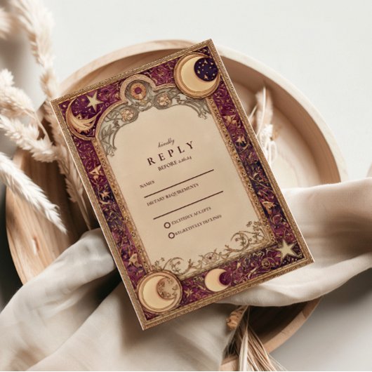 Cartons Réponse Mariage Céleste Bourguignon de Lune