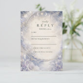 Cartons Réponse Mariage Céleste d'Hiver Éthéré (Debout devant)