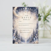Cartons Réponse Mariage céleste d'hiver intemporel (Debout devant)