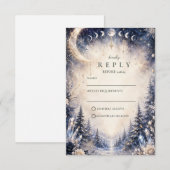 Cartons Réponse Mariage céleste d'hiver intemporel (Devant / Derrière)