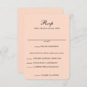 Cartons Réponse Mariage céleste d'or rose (Devant / Derrière)