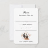 Cartons Réponse Mariage céleste d'or rose (Devant)