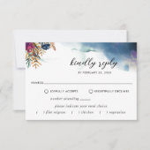 Cartons Réponse Mariage céleste élégant entièrement personnalisabl (Devant)