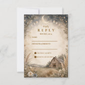 Cartons Réponse Mariage céleste rustique (Devant)