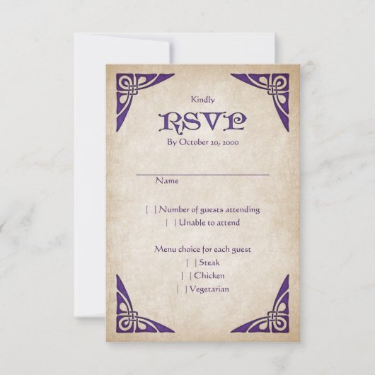 Cartons Réponse Mariage celtique des épées (Devant)