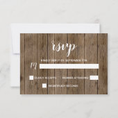 Cartons Réponse Mariage Champêtre en Bois de Grange Blanc avec Cal (Dos)