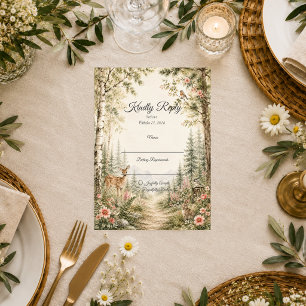 Cartons Réponse Mariage Champêtre en Forêt Enchantée