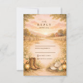 Cartons Réponse Mariage Champêtre Rustique Occidental (Devant)