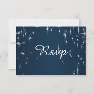 Cartons Réponse Mariage Charmant Sous Le Charme Des Étoiles Bleu