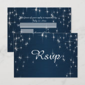 Cartons Réponse Mariage Charmant Sous le Charme d'une Star | Bleu (Devant / Derrière)