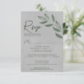 Cartons Réponse Mariage chic et vert de la forêt Feuille (Debout devant)