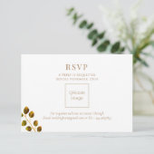 Cartons Réponse Mariage Chic Monogramme QRcode (Debout devant)