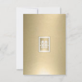 Cartons Réponse Mariage chinois élégant Gold Double Happiness (Dos)