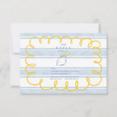 Cartons Réponse Mariage citron bleu jaune méditerranéen (Devant)