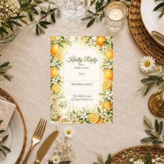 Cartons Réponse Mariage Citron Romantique