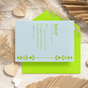Cartons Réponse Mariage Citron Vert et Bleu Côtiers
