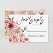 Cartons Réponse Mariage Citrouille d'automne (Devant / Derrière)