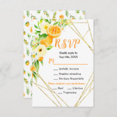 Cartons Réponse Mariage Citrus Oranges (Devant / Derrière)