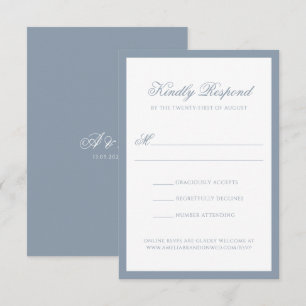 Cartons Réponse Mariage Classique à l'Écriture Monogramme avec Bor
