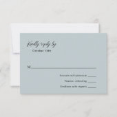Cartons Réponse Mariage classique bleu muté élégant (Devant)