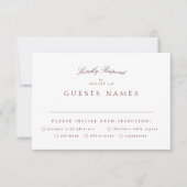 Cartons Réponse Mariage classique de calligraphie marron-bourgogne (Devant)