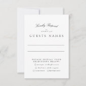 Cartons Réponse Mariage classique de calligraphie noir blanc (Devant)