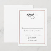 Cartons Réponse Mariage Classique Élégant Écriture Rose Or (Devant / Derrière)