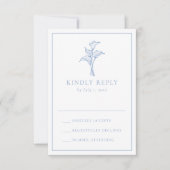 Cartons Réponse Mariage Classique Fleur de Lys Bleu (Devant)