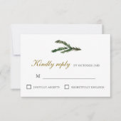 Cartons Réponse Mariage Classique Hiver Pin (Devant)