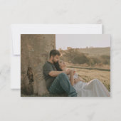 Cartons Réponse Mariage Classique Monogramme Simple Blanc Ivoire (Dos)