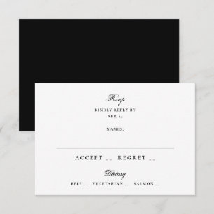 Cartons Réponse Mariage Classique Noir et Blanc