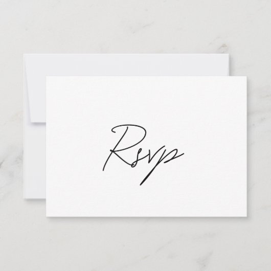 Cartons Réponse Mariage classique noir et blanc élégant (Devant)