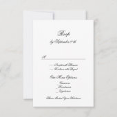 Cartons Réponse Mariage classique noir et blanc haut de gamme (Devant)