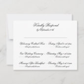 Cartons Réponse Mariage classique noir et blanc multiévénement (Devant)