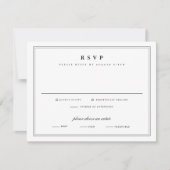 Cartons Réponse Mariage classique noir et blanc simple (Devant)