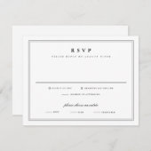 Cartons Réponse Mariage classique noir et blanc simple (Devant / Derrière)