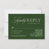 Cartons Réponse Mariage Classique Vert Foncé (Devant)
