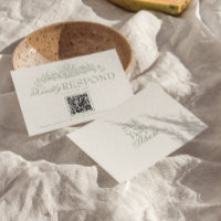 Mariage Code QR Argent Vieilli Vert Sauge