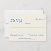 Cartons Réponse Mariage Code QR Bleu Côtiers (Devant)