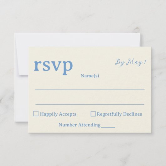 Cartons Réponse Mariage Code QR Bleu Côtiers (Devant)