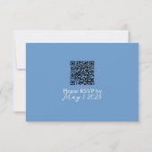 Cartons Réponse Mariage Code QR Bleu Côtiers (Dos)