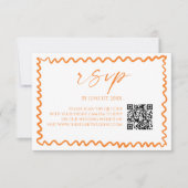 Cartons Réponse Mariage code QR Citron Orange Fantaisiste (Devant)