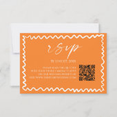 Cartons Réponse Mariage code QR Citron orange Fantaisiste (Devant)