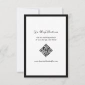Cartons Réponse Mariage Code QR de Mains de Squelette Gothique Jus (Dos)