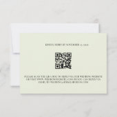 Cartons Réponse Mariage Code QR Eucalyptus Vert Sauge (Dos)