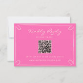 Cartons Réponse Mariage Code QR Fantaisiste à Rayures Manuscrites (Devant)