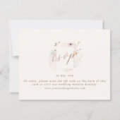 Cartons Réponse Mariage Code QR Fleur Sauvage Boho Chic (Devant)