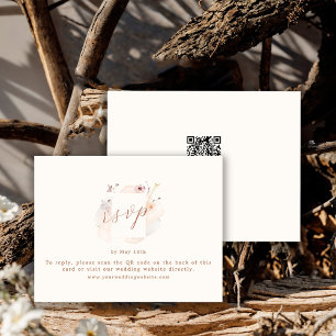 Cartons Réponse Mariage Code QR Fleur Sauvage Boho Chic