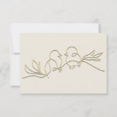 Cartons Réponse Mariage Code QR Ivoire et Or (Dos)