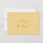 Cartons Réponse Mariage Code QR Manuscrit Orange Jaune Rétro (Dos)